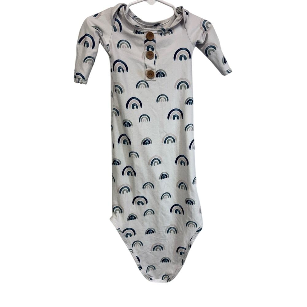 Caden Lane Blue Rainbow Knotted Gown Size 0-3 Months